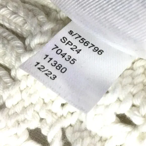 Loft Petites Cottagecore Open Knit Split Neck Cream Pullover Sweater Size XXS - Picture 10 of 13